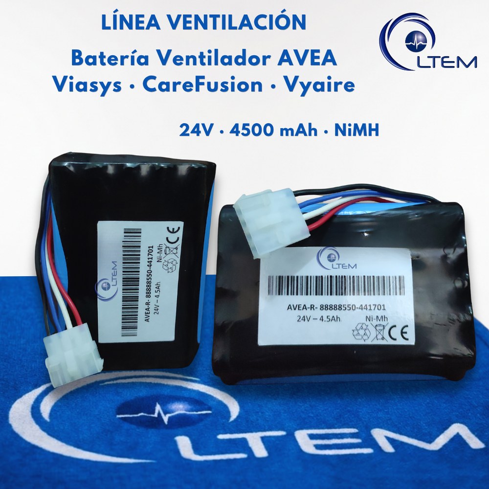Batería 24V 4.5Ah para ventilador AVEA de Viasys, CareFusion y Vyaire