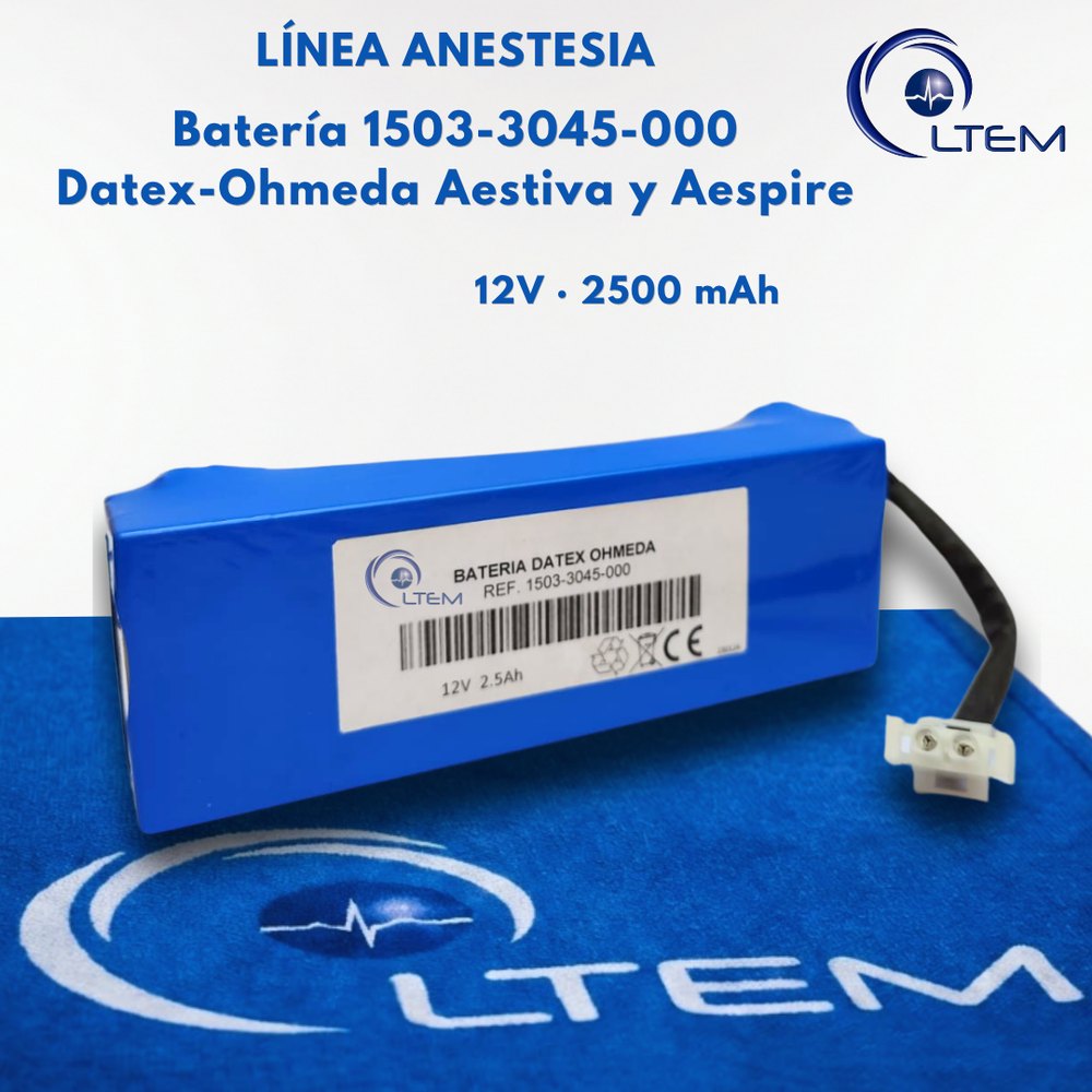 Batería 1503-3045-000 de 12V y 2500 mAh para máquina de anestesia Datex-Ohmeda Aestiva y Aespire