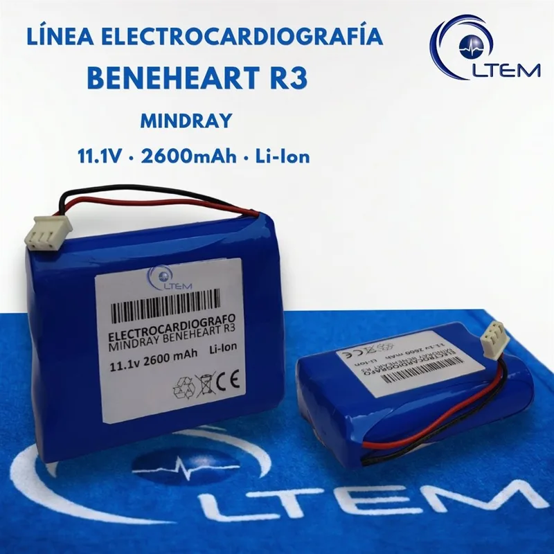 Batería para electrocardiógrafo Mindray BeneHeart R3, foto real