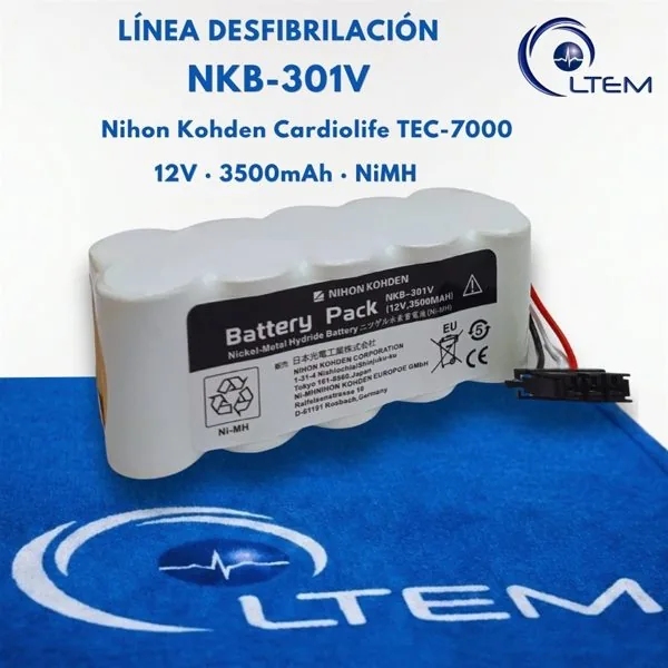 Batería para desfibrilador Nihon Kohden Cardiolife, foto real