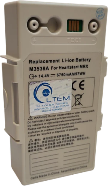 Batería M3538A para desfibrilador Philips HeartStart MRx, foto real sin fondo