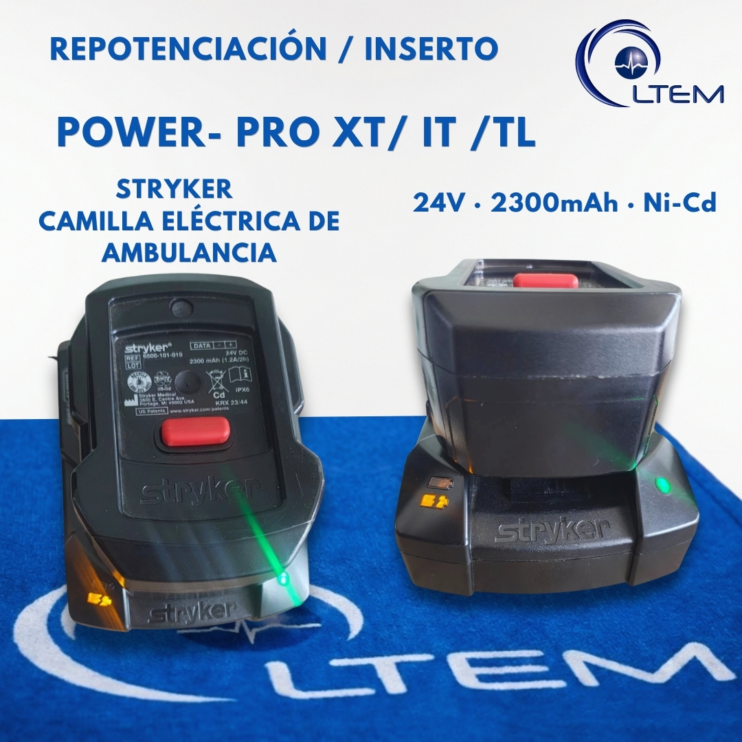 Repotenciación de batería 6500-101-010 para camilla eléctrica Stryker Power-PRO XT, IT y TL